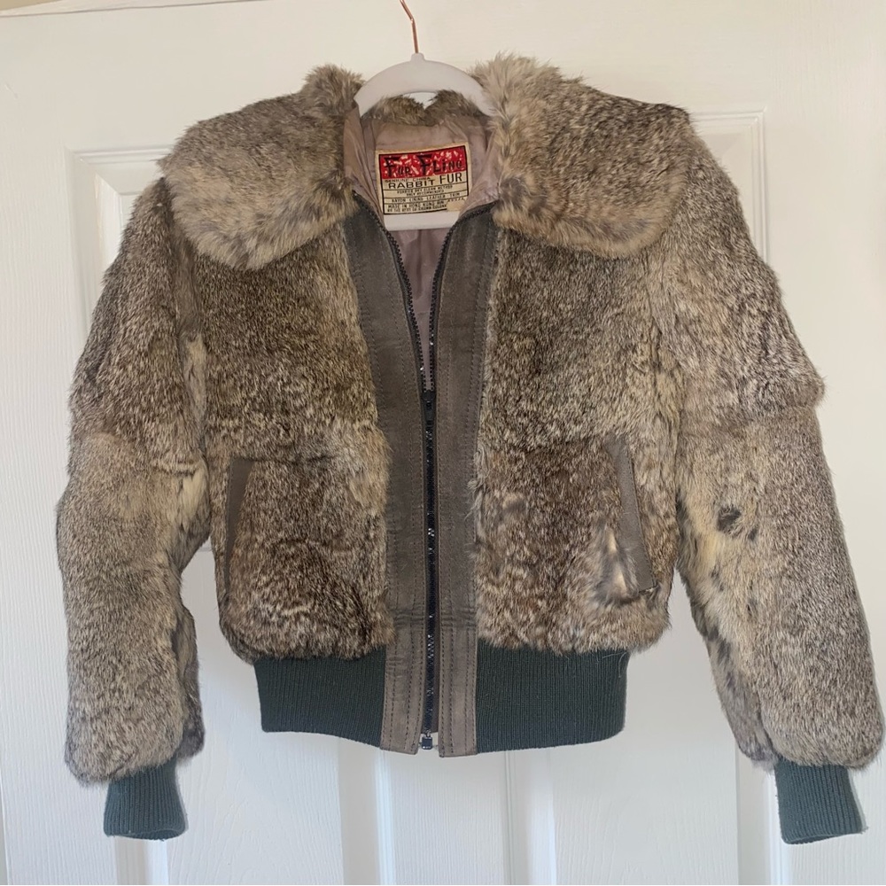 Tan rabbit fur jacket